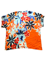 Load image into Gallery viewer, Soft Surroundings Shirt Womens PXL Petite Orange Blue Oversized Tropical Rayon
