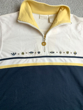 Load image into Gallery viewer, Koret K-Wear Sweathirt Adult Medium Navy White 1/4 Zip Mock Neck Fleece Mens
