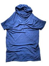 Load image into Gallery viewer, Prana Shirt Womens Medium Blue Funnel Hoodie Oversized Pockets Pullover Ladies
