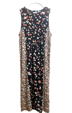 Load image into Gallery viewer, J Jill Dress Womens Extra Large Black Peach AOP Ditsy Flower Boho Maxi Rayon
