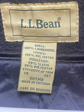 Load image into Gallery viewer, LL Bean Coat Adult Large Navy Blue Lambswool Wool Jacket Preppy Outerwear Mens
