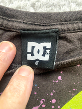 Load image into Gallery viewer, DC Shirt Womens Small Black Fade Neon Big Logo Streetwear Skater Pullover USA
