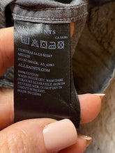 Load image into Gallery viewer, AllSaints Shirt Adult Large Gray Centralia Button Up AOP Arrow Pocket Casual Men
