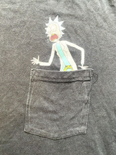 Load image into Gallery viewer, Rick &amp; Morty Shirt Adult Medium Black Pocket Ripple Junction Funny Cartoon Mens
