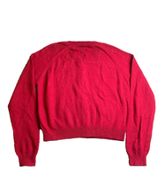 Load image into Gallery viewer, Emily and Fin Sweater Womens Extra Large Red Button Front Cardigan Eyelet Lady
