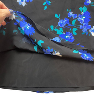 Load image into Gallery viewer, Calvin Klein Shirt Womens Large Black Blue AOP Floral Boho Lined Blouse Boxy
