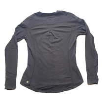 Load image into Gallery viewer, Lululemon Shirt Womens Medium Black Hold Tight Thumbhole Activewear Ladies
