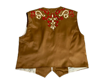 Load image into Gallery viewer, On The Rail Clothing Vest Adult Small Brown Zip Up Western Cowboy Rhinestone Men
