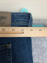 Load image into Gallery viewer, Wrangler Jeans Adult 50x30 Blue Whiskered Stretch Baggy Denim ZM3CSSM Mens NWT
