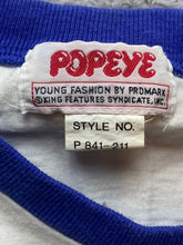 Load image into Gallery viewer, Vintage Popeye Shirt Youth Small White Single Stitch Zipper Accent Casual Boys
