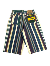 Load image into Gallery viewer, Cotler Shorts Womens 14 (25x12) Maroon Blue Green Stripe Bermuda Flat Front NWT
