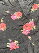 Load image into Gallery viewer, Torrid Skirt Womens 1 (35" Waist) Black AOP Flower Boho Faux Wrap Hi Low Rayon

