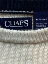 Load image into Gallery viewer, CHAPS Sweater Adult Extra Large Ivory Crest Embroidery Knitted Outerwear Mens
