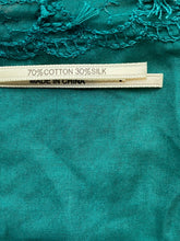 Load image into Gallery viewer, Max Studio Shirt Womens Medium Teal Green Lace Trim Embroidered Oversized Boho

