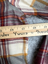 Load image into Gallery viewer, Bob Timberlake Shirt Womens Extra Small Maroon Tan Plaid Oversized Hippie Boho
