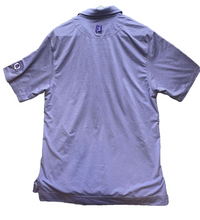 Load image into Gallery viewer, FootJoy Polo Shirt Adult Purple White Striped Golf Performance Preppy Mens

