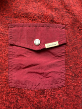 Load image into Gallery viewer, Vintage Woolrich Sweater Adult Large Red Black Heathered Tweed Fleece Snap Mens
