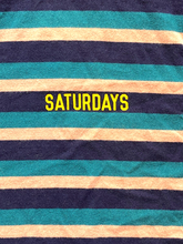 Load image into Gallery viewer, Saturdays New York City Sweater Medium Striped Crew Neck Outerwear Pullover Mens
