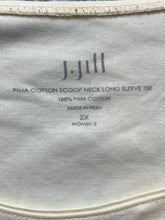 Load image into Gallery viewer, J Jill Shirt Womens 2X Beige Scoop Neck Pima Classic Pullover Plus Ladies
