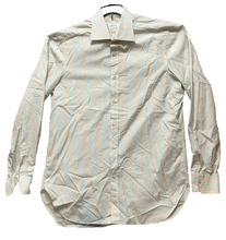 Load image into Gallery viewer, Kiton Shirt Adult 16/41 (Large) Yellow Stripes Button Up Casual Cuffs Dress Mens
