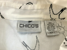 Load image into Gallery viewer, Chicos Shirt Womens 2 White Paint Yourself An Adventure Artsy Button Up Ladies
