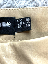 Load image into Gallery viewer, Pretty Little Thing Pants Womens 14 (38x28.5) Natural Shape Leather Jogger Lady
