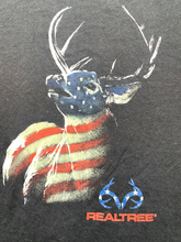 Load image into Gallery viewer, Realtree Shirt Adult Extra Large Black American Flag Deer Hunting USA Mens
