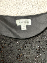 Load image into Gallery viewer, Catherines Shirt Womens 20W Black Sequins Lace Line Tank Blouse Plus Ladies
