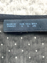 Load image into Gallery viewer, Zara Basic Shirt Womens Small Black Mini Polkadots Bow Sheer Blouse Casual Lady
