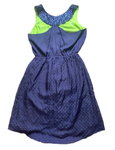 Load image into Gallery viewer, Lilly Pulitzer Dress Womens Medium Navy Blue Calissa Sequin Lined Silk Flare
