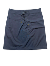 Load image into Gallery viewer, Lauren Ralph Lauren Skirt Womens 12 (36x21) Navy Pencil Straight Lace Up Ladies
