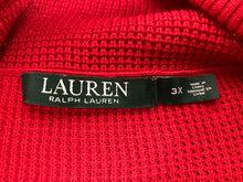 Load image into Gallery viewer, Lauren Ralph Lauren Sweater Womens 3X Red Waffle Knit Cowl Neck Plus Ladies
