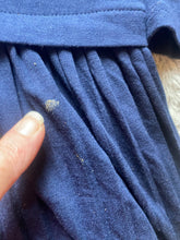 Load image into Gallery viewer, J Jill Shirt Womens Medium Navy Blue Oversized Ruffle Hem Tunic Blouse Rayon
