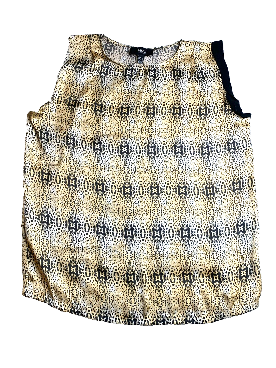 MNG by Mango Shirt Womens Extra Large Yellow Gold Tank Blouse Oversized Ladies