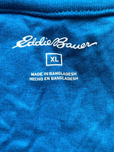Load image into Gallery viewer, Eddie Bauer Shirt Womens Extra Large Teal Blue V-Neck Oversized Spandex Ladies
