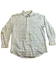 Load image into Gallery viewer, Orvis Shirt Adult Large Yellow Blue Plaid Button Up Casual Classic Collared Mens
