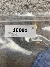 Load image into Gallery viewer, Vintage Chambray Shirt Womens 11 Blue Button Up Flap Pockets Patches 70s Ladies
