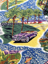 Load image into Gallery viewer, VTG Reyn Spooner Shirt Adult Medium Rainbow AOP Hollywood Hot Rod Hawaiian Mens

