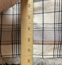 Load image into Gallery viewer, Giorgio Armani Shirt Adult Medium Gray Orange Plaid Embroidered Button Up Mens
