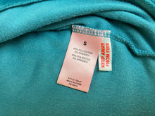 Load image into Gallery viewer, Juicy Couture Sleepwear Womens Small Teal Velour Crop Spandex Hoodie Oversized
