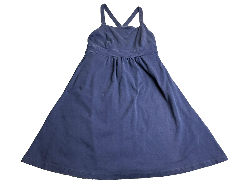 J Crew Dress Womens 10 Medium Navy Blue Cross Strap A Line Flowy Sundress Ladies