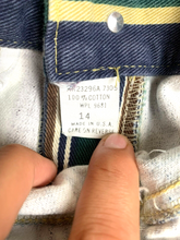 Load image into Gallery viewer, Cotler Shorts Womens 14 (25x12) Maroon Blue Green Stripe Bermuda Flat Front NWT
