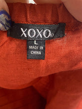 Load image into Gallery viewer, XOXO Romper Womens Large Rust Embellished Halter Shorts Linen Boho Ladies NWT
