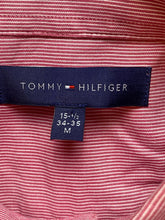 Load image into Gallery viewer, Tommy Hilfiger Shirt Adult Medium 15.5 Red White Stripes Button Up Dress Mens
