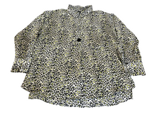 Load image into Gallery viewer, Zara Shirt Womens Large Green Yellow Black Leopard Print Flowy Oversized Blouse
