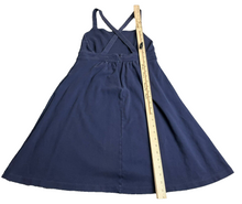 Load image into Gallery viewer, J Crew Dress Womens 10 Medium Navy Blue Cross Strap A Line Flowy Sundress Ladies
