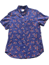 Load image into Gallery viewer, J Crew Shirt Adult Medium Blue Button Up AOP Long Nose Fish Casual Collared Mens
