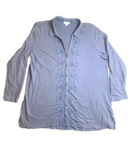 Load image into Gallery viewer, J Jill Shirt Womens Extra Large Lavender Lagenlook Button Up Oversized Blouse
