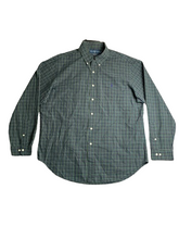 Load image into Gallery viewer, Ralph Lauren Shirt Adult 17 34/35 Green Plaid Classic Fit Purple Pony Dress Mens
