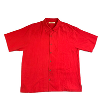 Load image into Gallery viewer, Tommy Bahama Shirt Adult Extra Large Red Button Up 100% Silk Hawaiian Camp Mens
